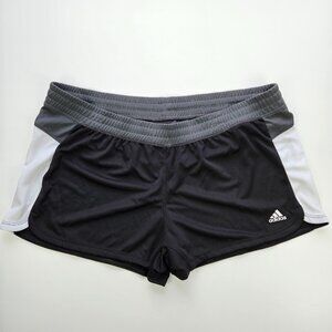 adidas NWT Women's Athletic Training Shorts Colorblock Black Grey XL
